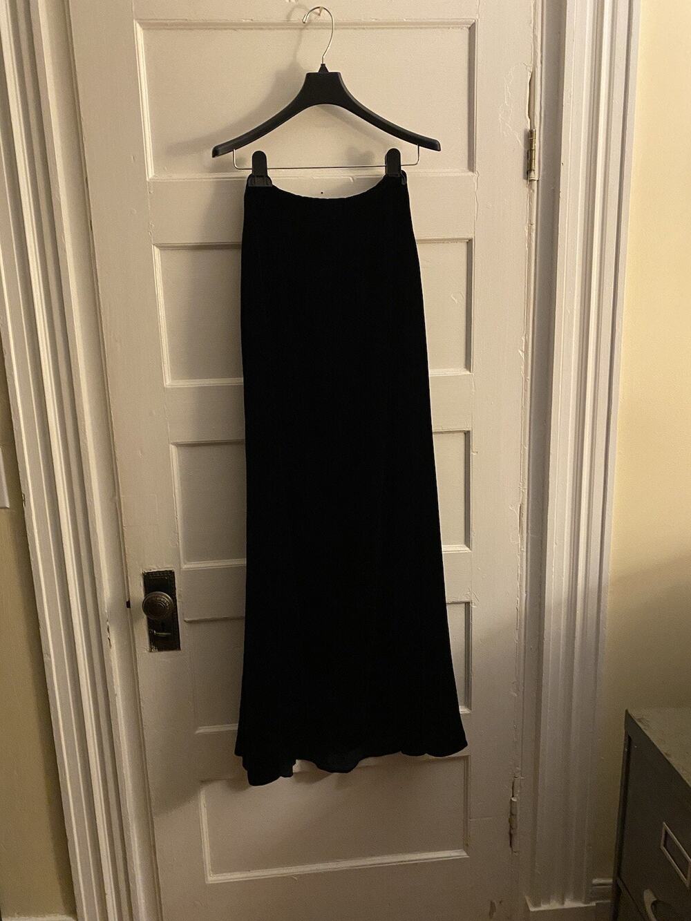 NWT Brooks Brothers Silk Blend Black Velvet Velour Long Maxi Skirt SZ 2